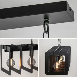 Industriële hanglamp squares mat zwart metaal><noscript><img width=