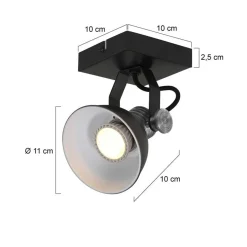 Industriële plafond/wandspot zwart inclusief LED></noscript>Straluma Discount