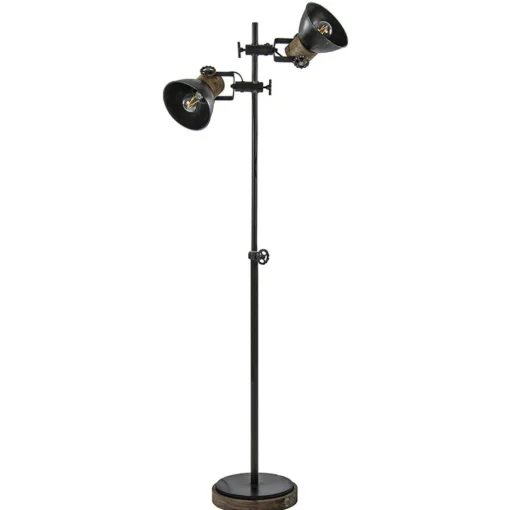 Industriële vloerlamp Jody metaal met hout>Straluma Best