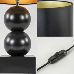 Keramieken tafellamp bollen zwart met kap></noscript>Straluma Best