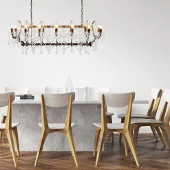 Klassieke eettafelhanglamp met kristal></noscript>Straluma Sale