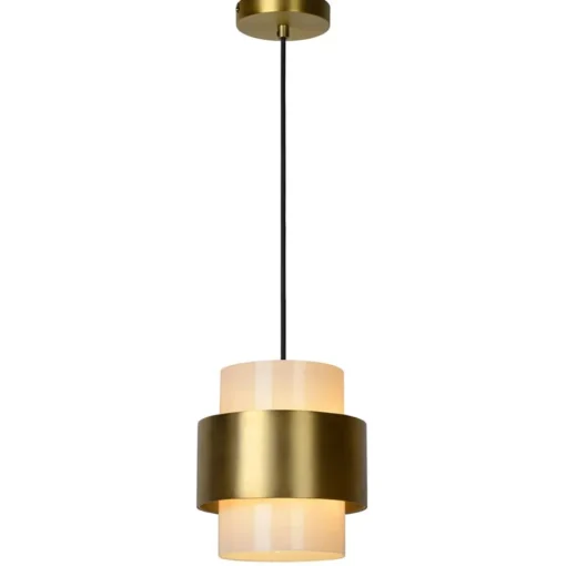 Klassieke hanglamp goud met opaal glazen kap>Straluma Outlet