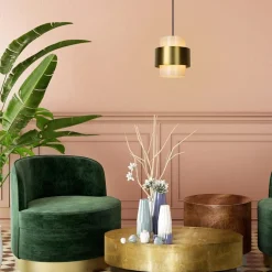Klassieke hanglamp goud met opaal glazen kap></noscript>Straluma Outlet