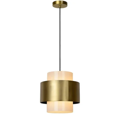 Klassieke hanglamp opaal glas met mat goud>Straluma New