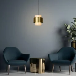 Klassieke hanglamp opaal glas met mat goud></noscript>Straluma New