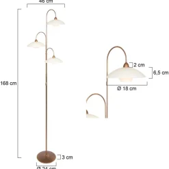 Klassieke 3-lichts vloerlamp brons inclusief LED></noscript>Straluma Online