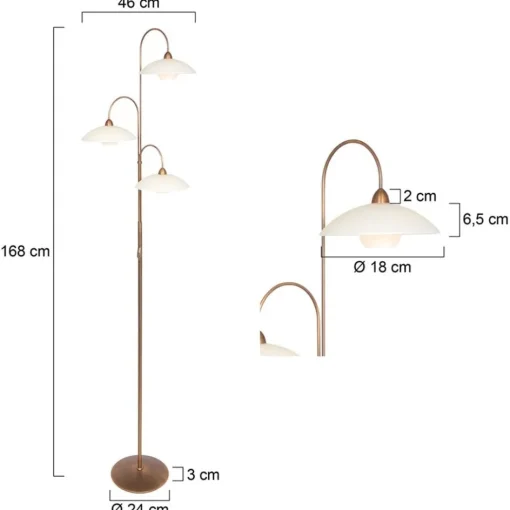 Klassieke 3-lichts vloerlamp brons inclusief LED>Straluma Online