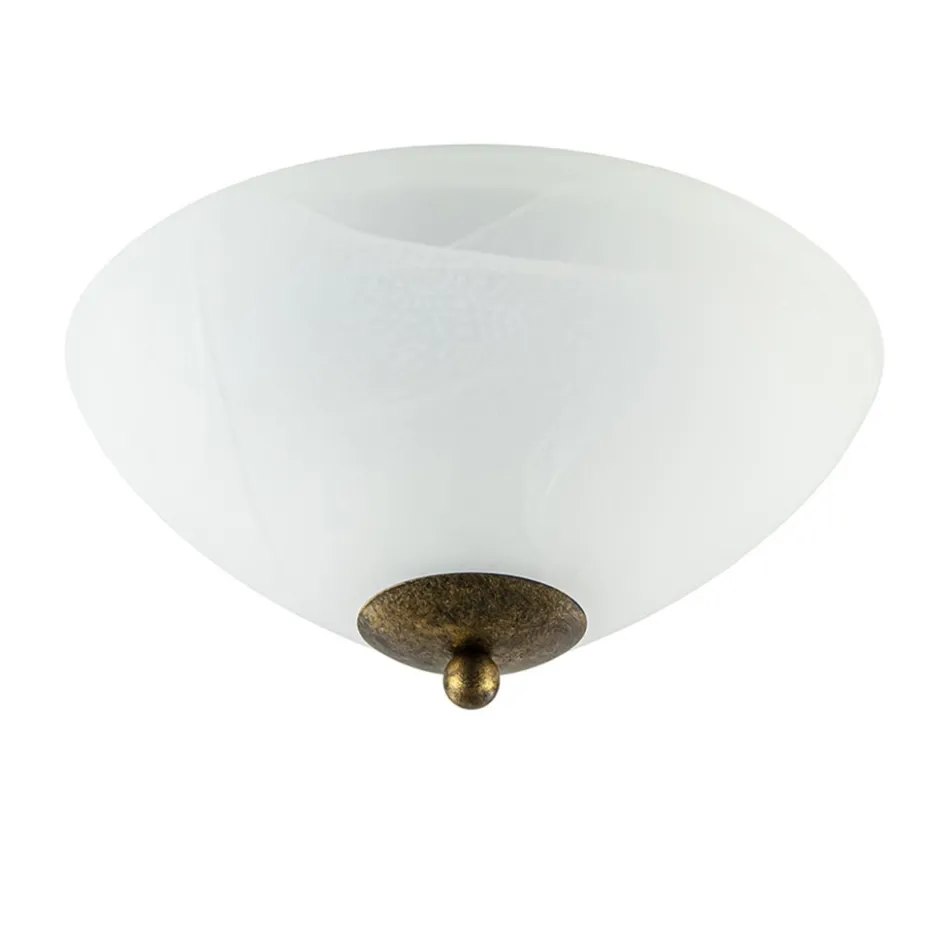Klassieke plafondlamp gevlamd glas met brons 30 cm>Straluma New