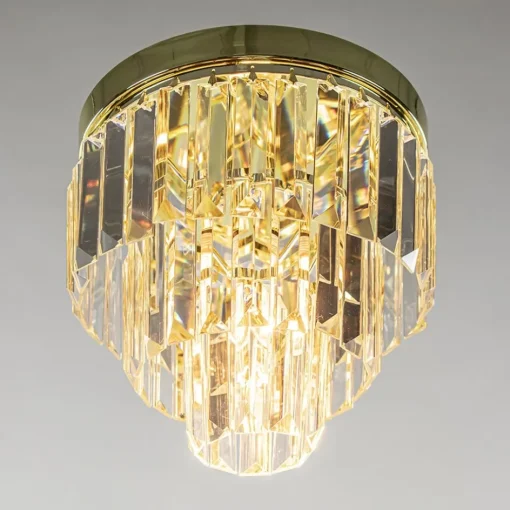 Klassieke plafondlamp goud met helder glas>Straluma Best