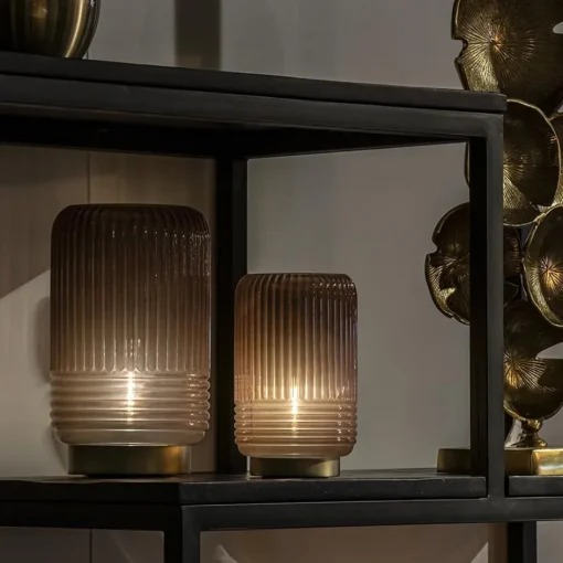Klassieke tafellamp Lipa donker bruin op batterijen>Straluma New