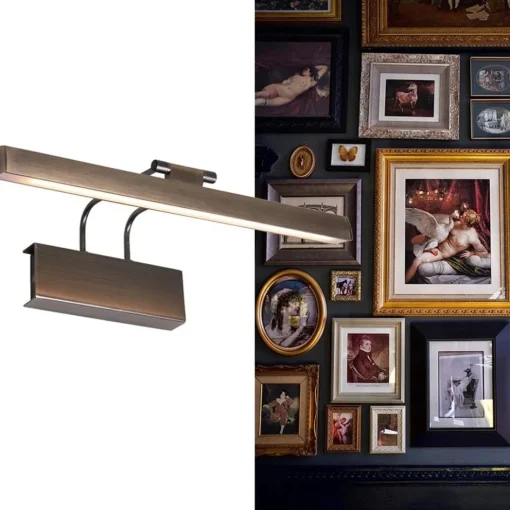 Klassieke wandlamp schilderij brons met LED>Straluma