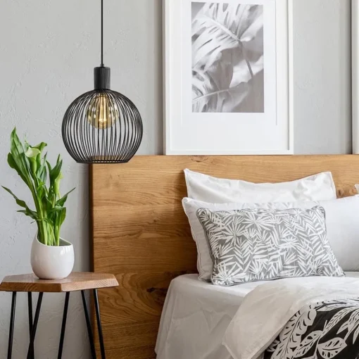 Kleine draad hanglamp mat zwart 30 cm>Straluma Clearance