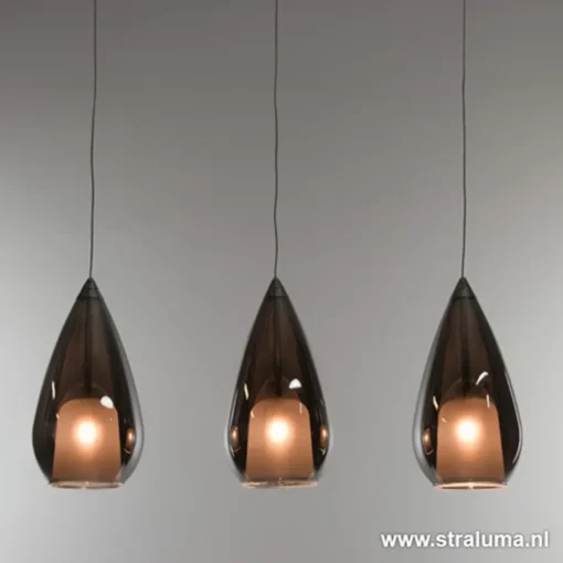 Kleine eettafel hanglamp glas 'Smoke'>Straluma Clearance