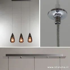 Kleine eettafel hanglamp glas 'Smoke'></noscript>Straluma Clearance