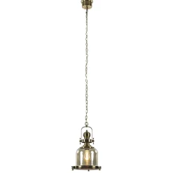 Kleine hanglamp brons met amber glas>Straluma Online