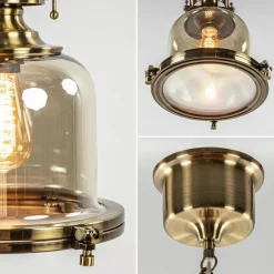 Kleine hanglamp brons met amber glas></noscript>Straluma Online