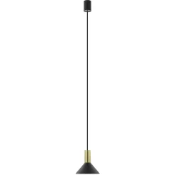 Kleine hanglamp driehoek zwart met brons>Straluma New