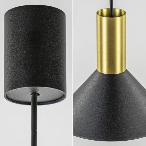 Kleine hanglamp driehoek zwart met brons>Straluma New