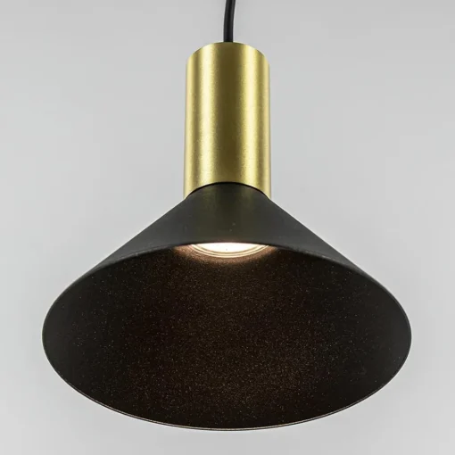 Kleine hanglamp driehoek zwart met brons>Straluma New