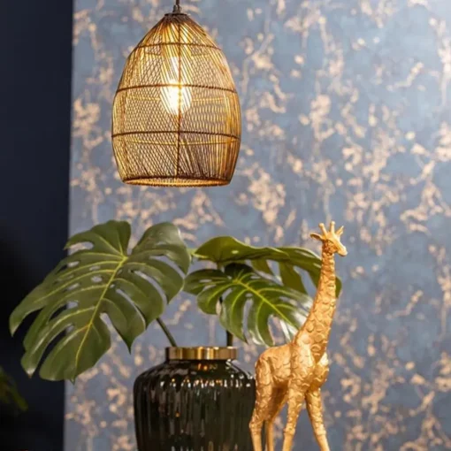Kleine hanglamp Meya zwart met goud draad>Straluma Outlet