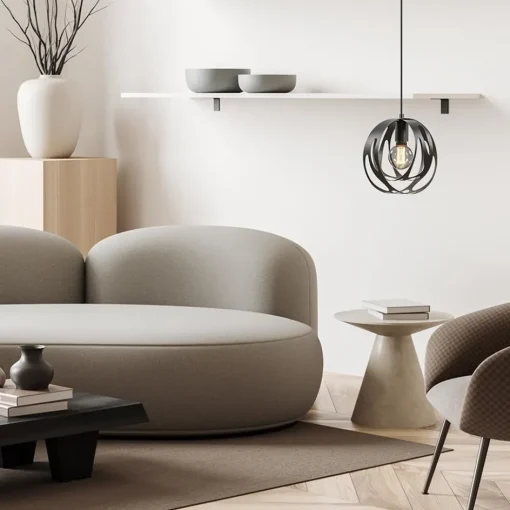 Kleine hanglamp rond mat zwart>Straluma Best