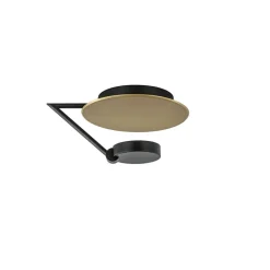 Kleine LED plafondlamp zwart met goud>Straluma New