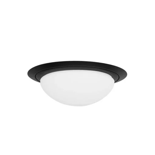 Kleine LED plafondlamp zwart met wit glas IP44>Straluma Discount