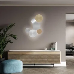 Kleine LED wandlamp op accu grijs><noscript><img width=