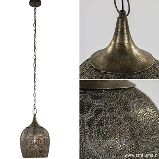Kleine oosterse hanglamp Kadiri brons>Straluma