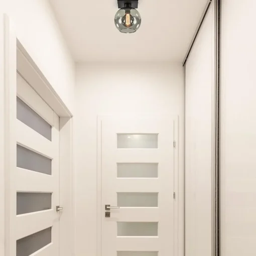 Kleine plafondlamp zwart met smoke glas 20 cm>Straluma Hot
