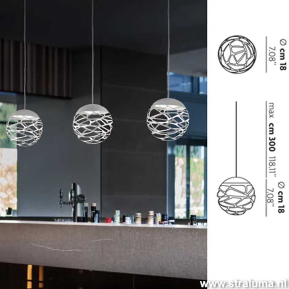 Kleine ronde design hanglamp Kelly wit>Straluma Clearance
