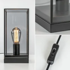 Kleine tafellamp Askjer zwart met smoke glas></noscript>Straluma Hot