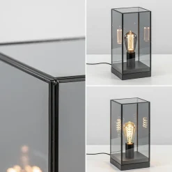 Kleine tafellamp Askjer zwart met smoke glas></noscript>Straluma Hot