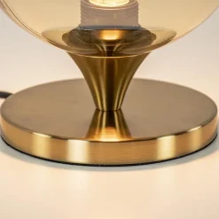 Kleine tafellamp goud met amber kleurig glas></noscript>Straluma Hot