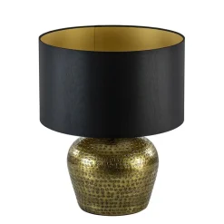 Lampenkap zwart/goud cilinder met gouden binnenzijde, hoogte 20cm, Ø 35cm, warm omgeslagen></noscript>Straluma New