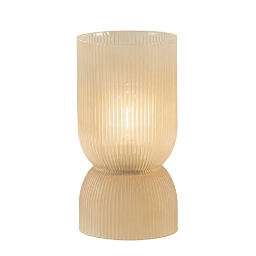L&L grote ribglas tafellamp peach op batterijen Phoebe>Straluma Sale