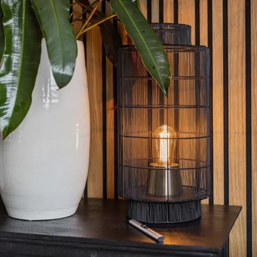 L&L tafellamp Gruaro zwart draad>Straluma Discount