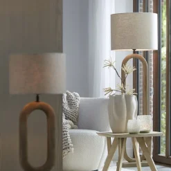 Lampvoet / vloerlamp Paceco hout naturel></noscript>Straluma Discount