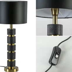 Lampvoet Azoyu zwart/brons exclusief kap></noscript>Straluma New