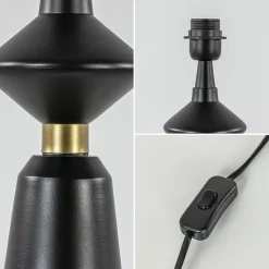 Lampvoet Ilvar zwart/mat goud z/kap></noscript>Straluma New