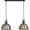 Landelijk industriële 2-lichts hanglamp hout/zink>Straluma Best