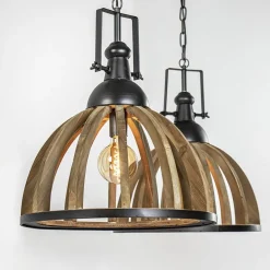 Landelijk industriële 2-lichts hanglamp hout/zink></noscript>Straluma Best