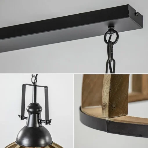 Landelijk industriële 2-lichts hanglamp hout/zink>Straluma Best