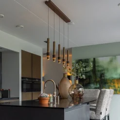 Landelijke 5-lichts LED hanglamp cilinders bruin></noscript>Straluma Outlet