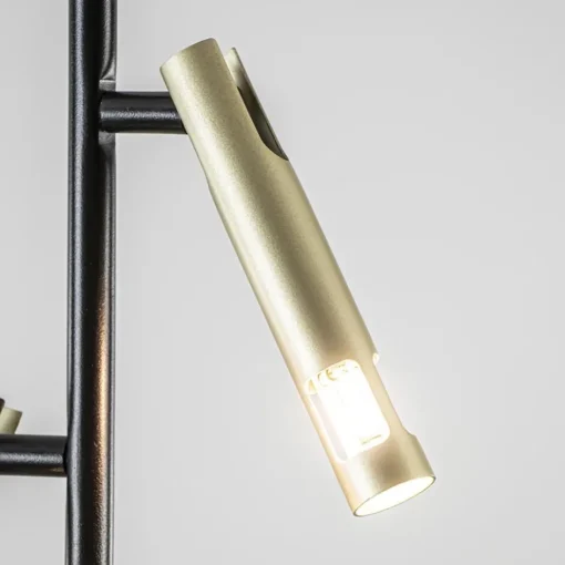 Landelijke plafondlamp zwart met goud G9>Straluma
