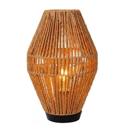Landelijke tafellamp papier naturel met zwart>Straluma Hot