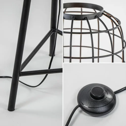 Landelijke vloerlamp Toah mat zwart met brons>Straluma Online