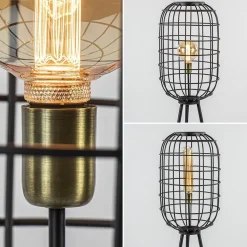 Landelijke vloerlamp Toah mat zwart met brons></noscript>Straluma Online