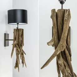 Landelijke wandlamp Bluma hout exclusief kap></noscript>Straluma Hot