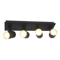 Langwerpige LED opbouwspot zwart 4-lichts>Straluma Best